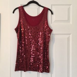 Garnet Hill Sequined Tank Top